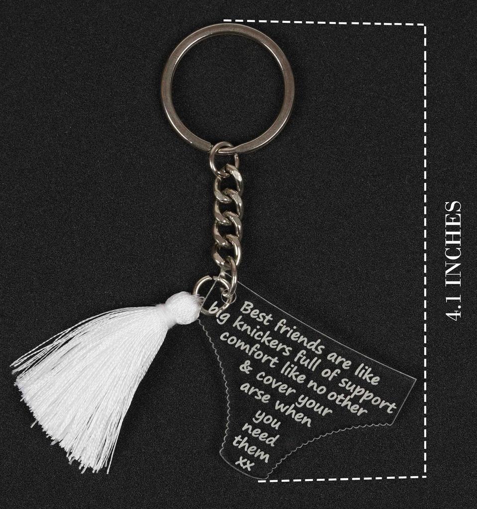 Inkdotpot Key Chain For BFF Engraved Acrylic Key Holder Housewarming Gift