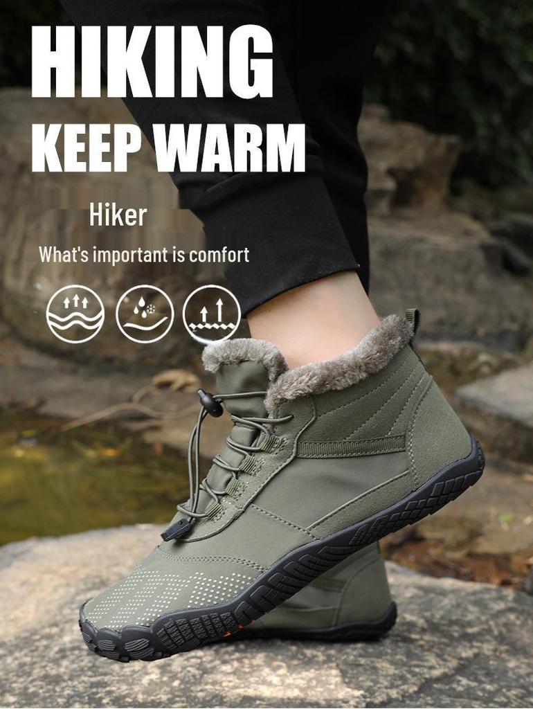 Couples' Winter Warm Five-Finger Non-Slip Waterproof Hiking and Cycling Shoes