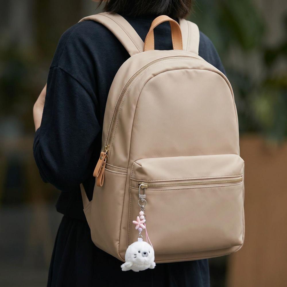 2Pcs Adorable Soft Plush Keychain Small Size Cartoon Ocean Theme Keychain Fluffy Kawaii Keyring Bag Decoration