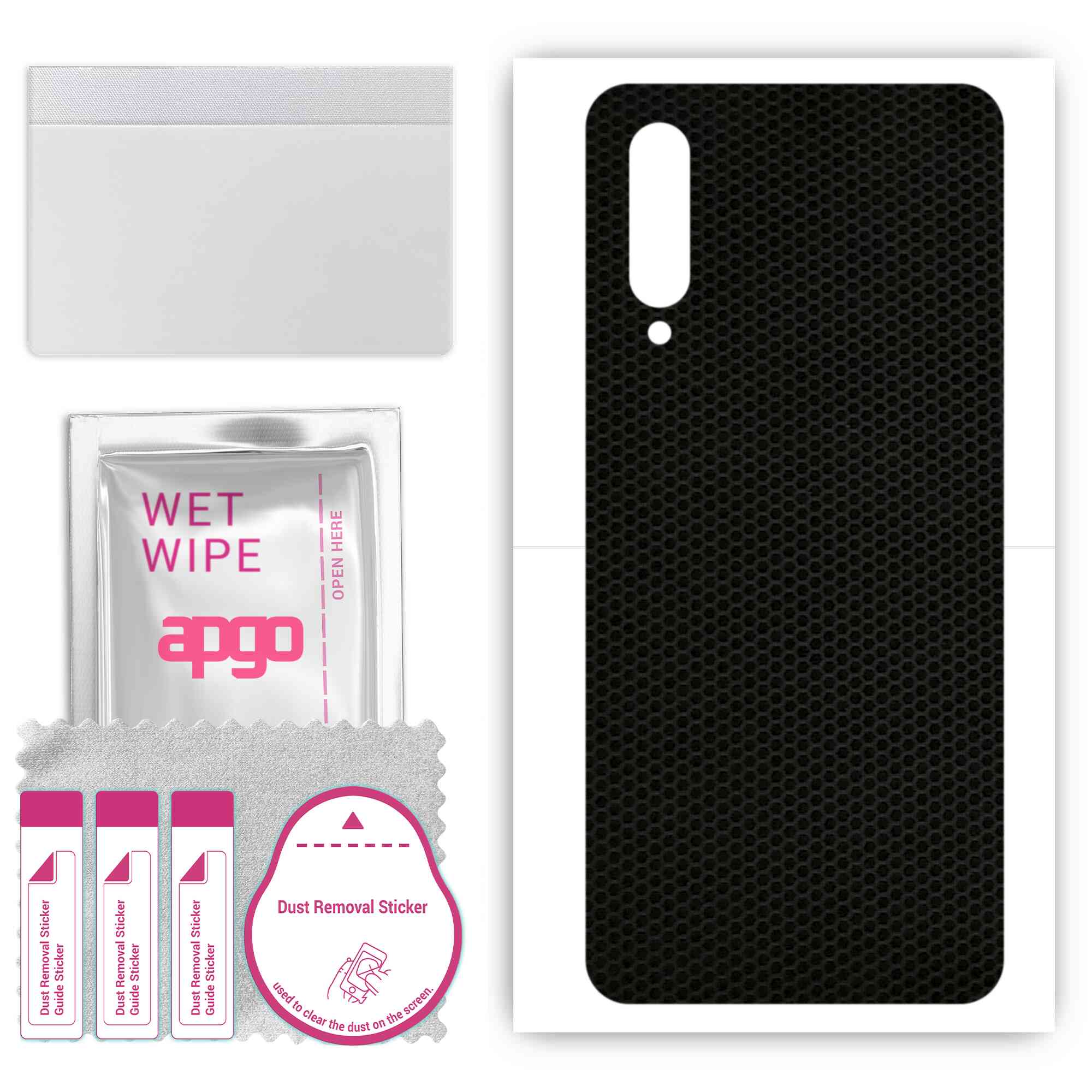 

apgo Protective Skin Sticker for the back compatible with Xiaomi Mi CC9, Wrap Film, Foil, Vinyl - Pattern Matrix