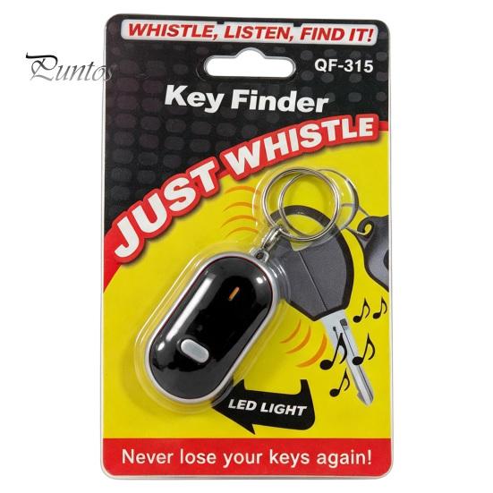 Whistle Activated Key Finder Finder, Portable Anti-Lost Device with Red LED Sound Light, Mini Locator Keychain for Car Keys, Bags, Wallets Wireless