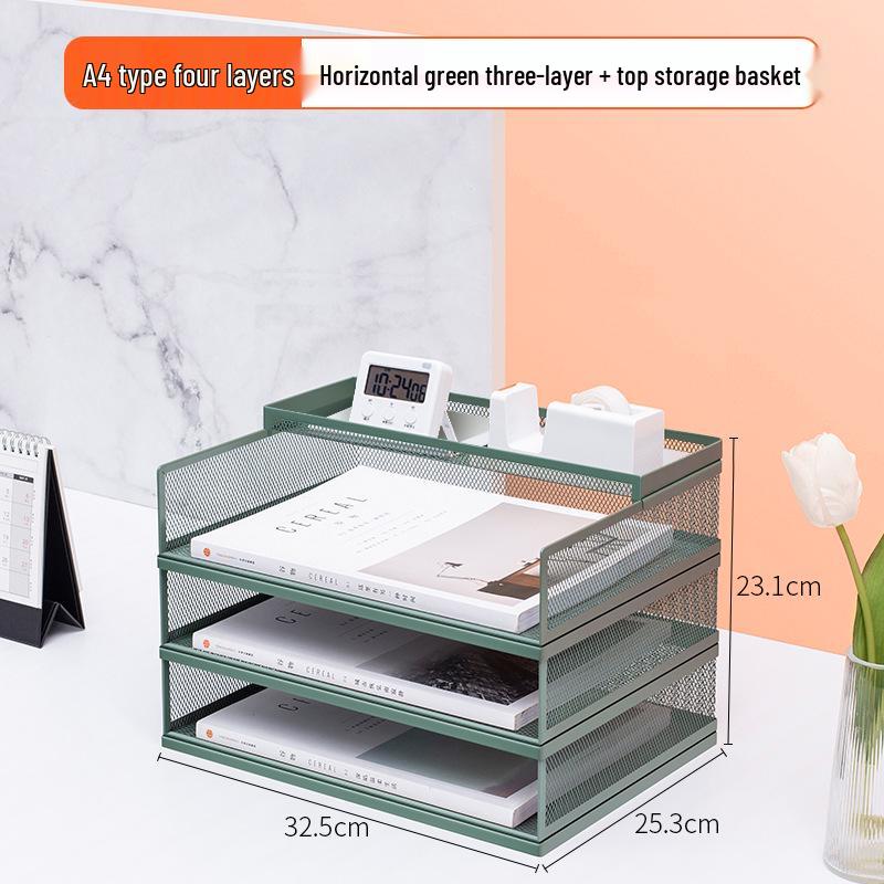 A3A4 Metal File Holder & Multi-layer Office Storage Rack