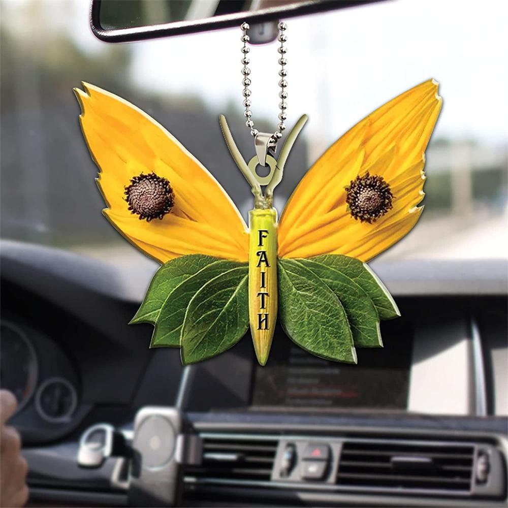 Car Pendant Stylish Personalized Style Car Interior Accessories Butterfly Cross Shape Design Widget Creative Do Not Fade Durable