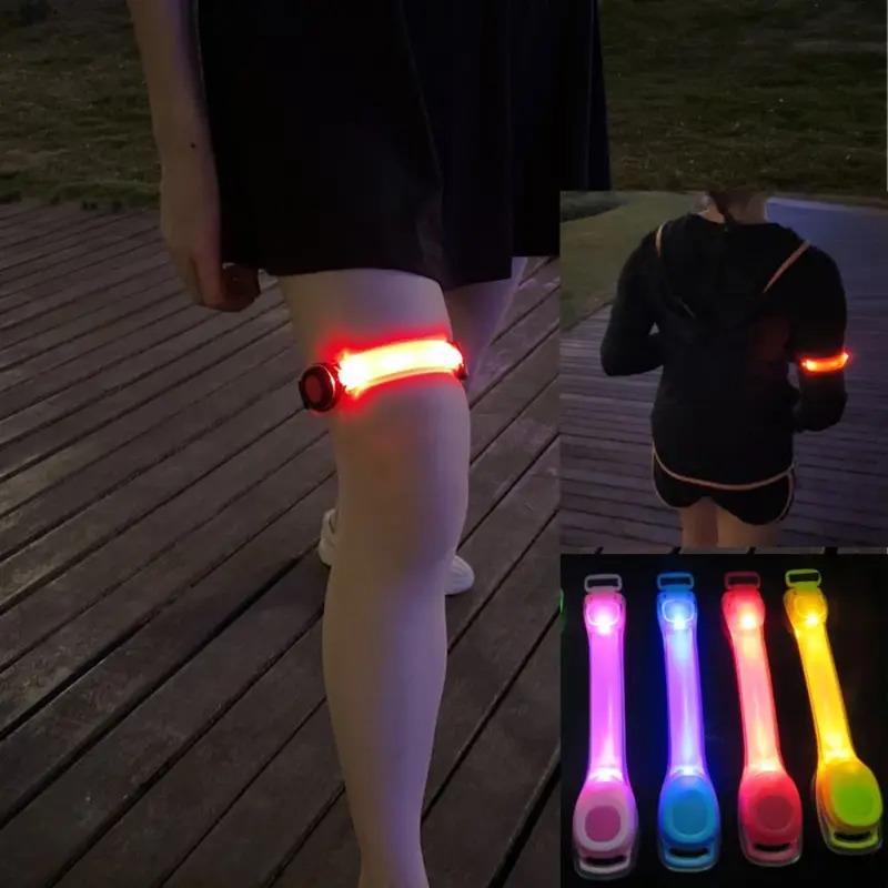 Led Flashing Arm Wrist Band Adjustable Wearable Night Warning Luminous Bracelet Night Running Equipment Outdoor Sports Running