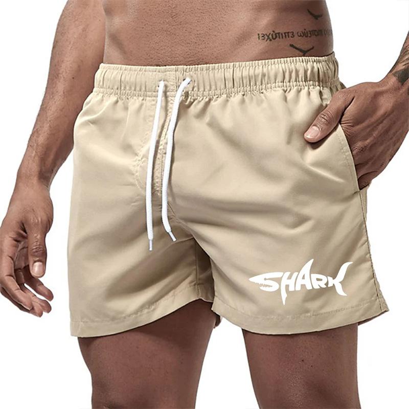 Quick Dry Beach Shark Printed Swim Trunks Casual Swim Shorts Shorts for Men Swimming Surfing Beach Pool Party Summer S хаки