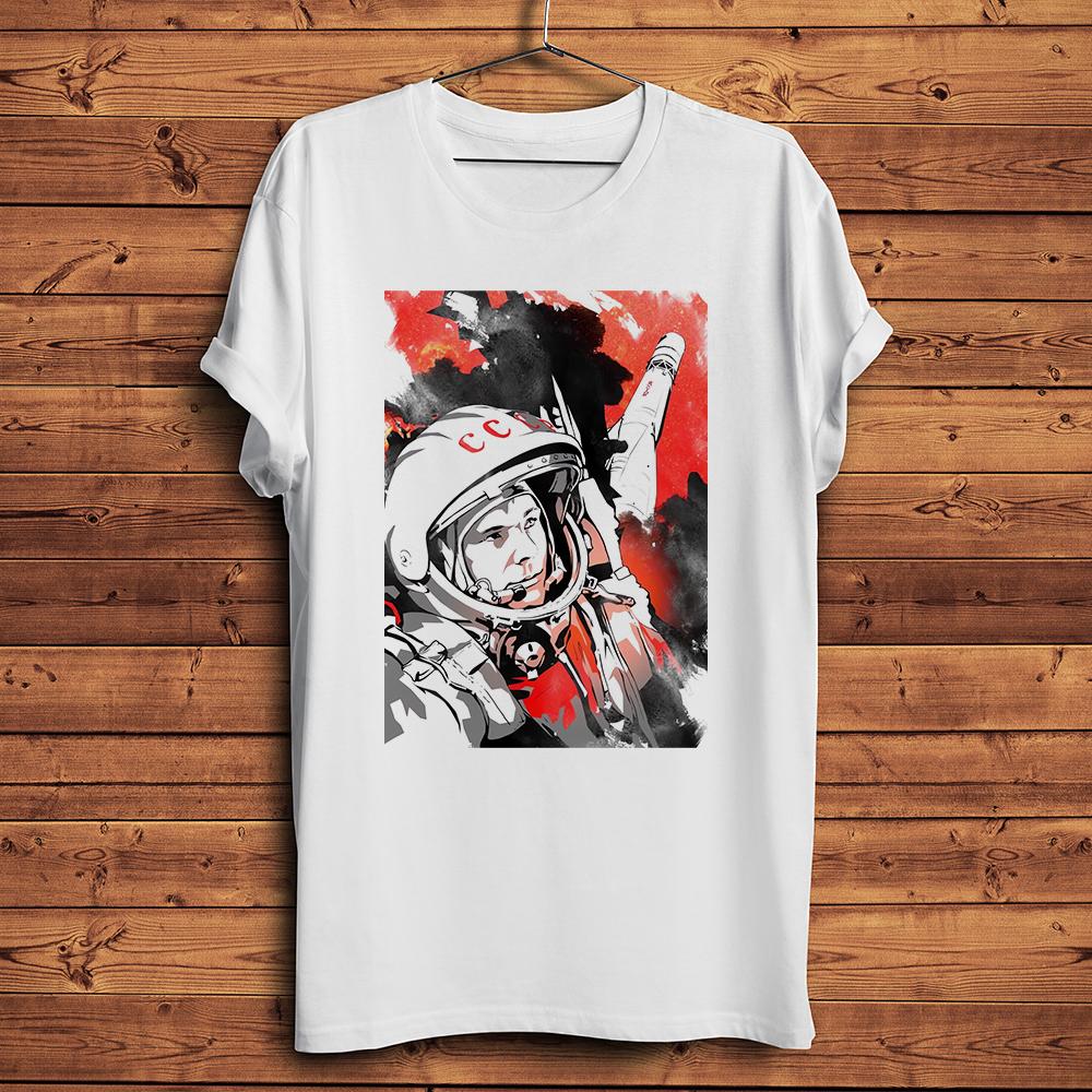 Be first like Yuri Gagarin USSR cccp Funny T Shirt Unisex Homme Daily Short Sleeve Casual TShirt Unisex streetwear Tee S