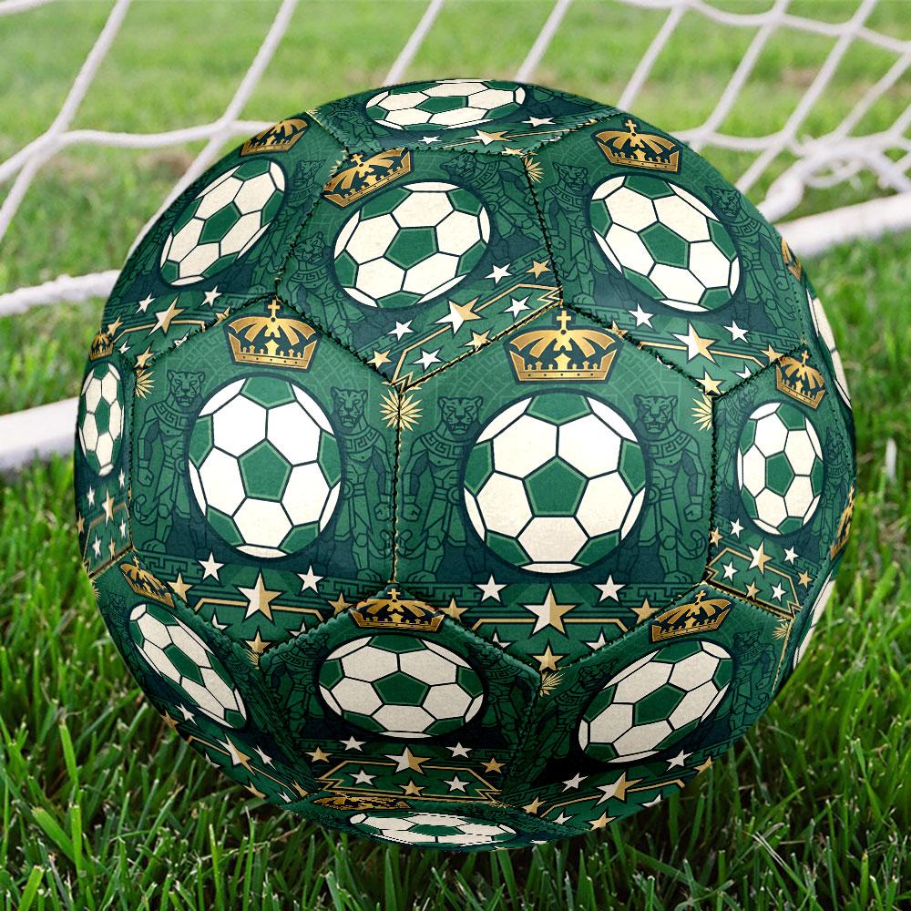 Club Santos Laguna Print Size 5 Soccer Ball, Standard Match Football for Sports Game and Team Practice, Ideal Gift for Soccer Fans