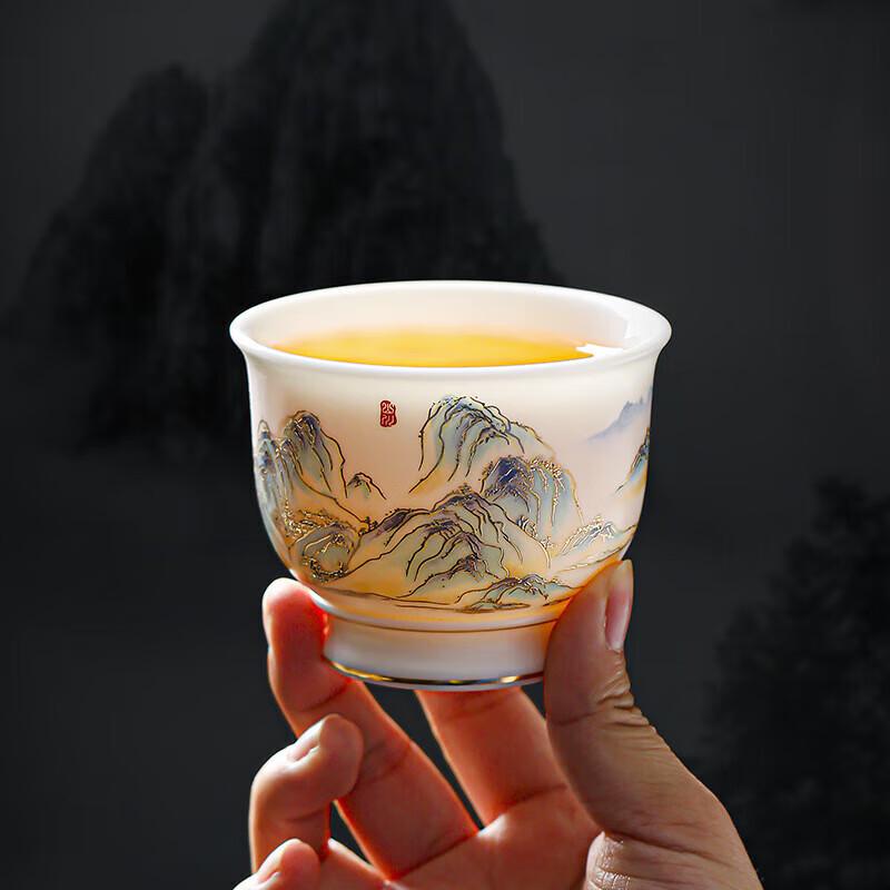 Chaxun 'Thousand Li Rivers & Mountains' & 'Suet Jade Arhat' Teacup Set