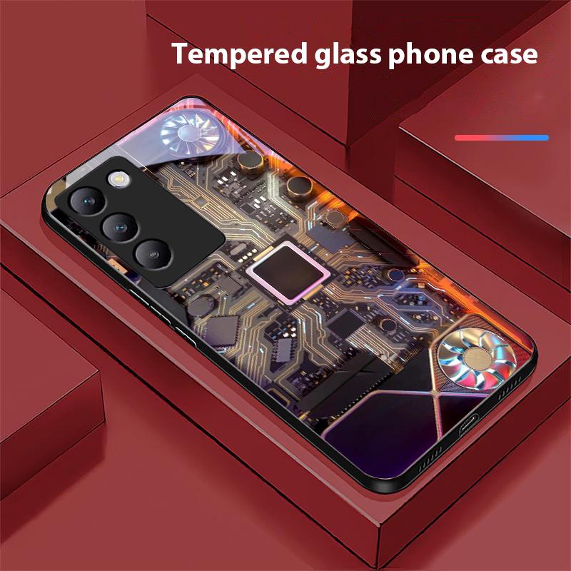 Počítačový prvek Pro Y72 33S 11 03 36 96 Lite 35 16 Iqoo 12 V40 SE 5G 29 40 21 30 X80 Pro Vivo Tvrzené sklo Pouzdro na telefon Černé