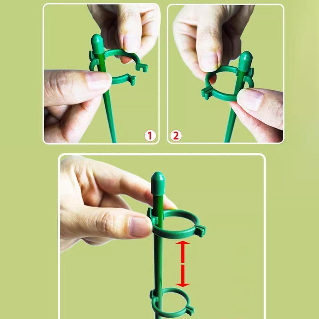 20Pcs Plant Supports Stakes Green Plant Sticks Support Potted Single Vine Stem Fixing Rod Holder Reusable Plant Anti Lodging