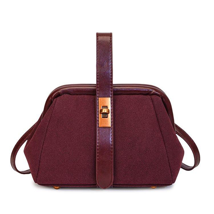 

Sense of Luxury Solid Faux Suede and PU Frame Shoulder and Crossbody Bags 2025 New High Quality Unique Design Handbags for Women