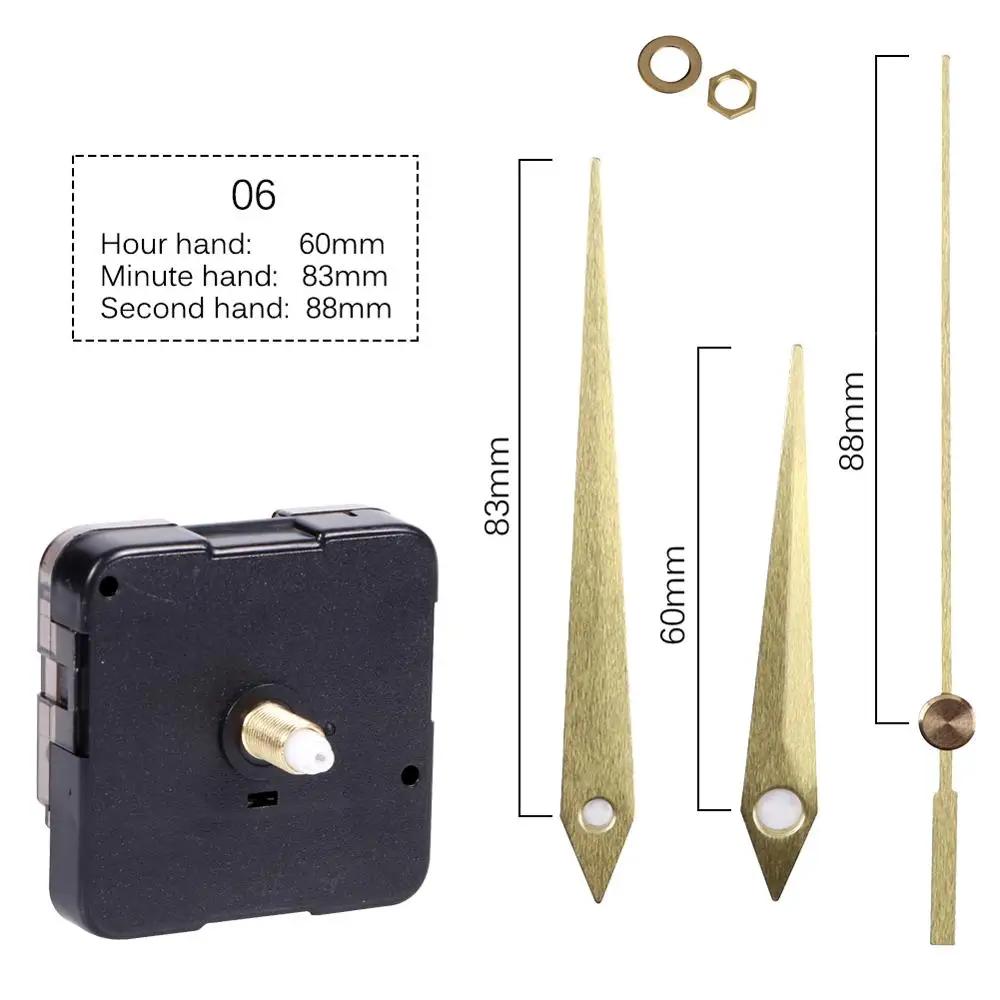 Quartz Clock Movement With Hand Mechanism Clock Repair Replacement Shaft Length 12mm (9/20 Inch) Thread Length 5mm(1/5 Inch)