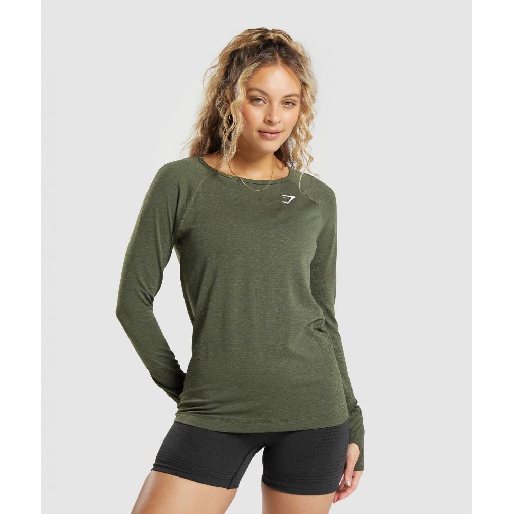 

GYMSHARK Vital Seamless 2.0 Легкая верхняя основа с длинным рукавом Зеленый Марл B4A8C ECH3