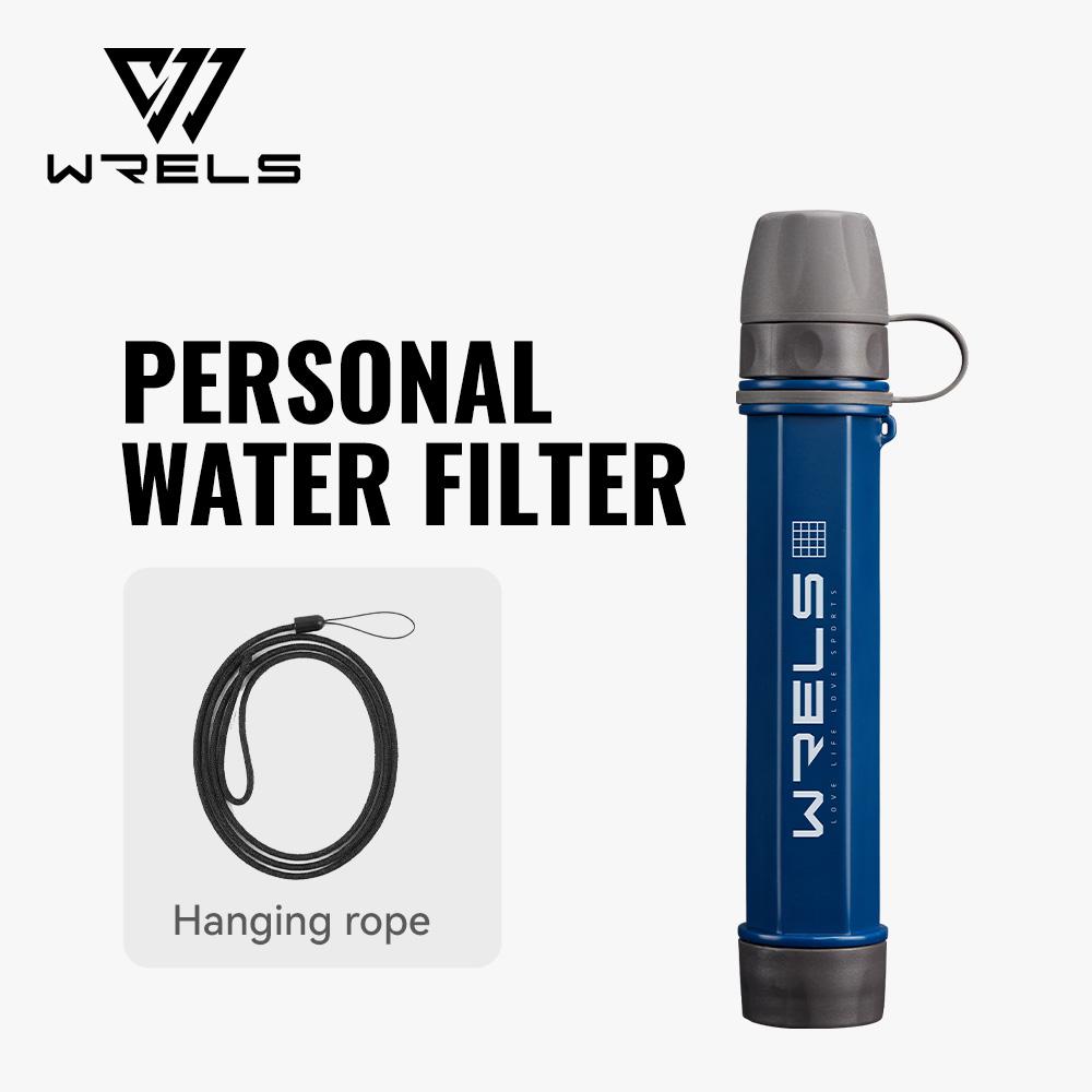 

WRELS Outdoor Portable Water Purification Filter Carbon Fiber Water Purifier Hiking Camping Emergency Survival Supplies темно-синього кольору