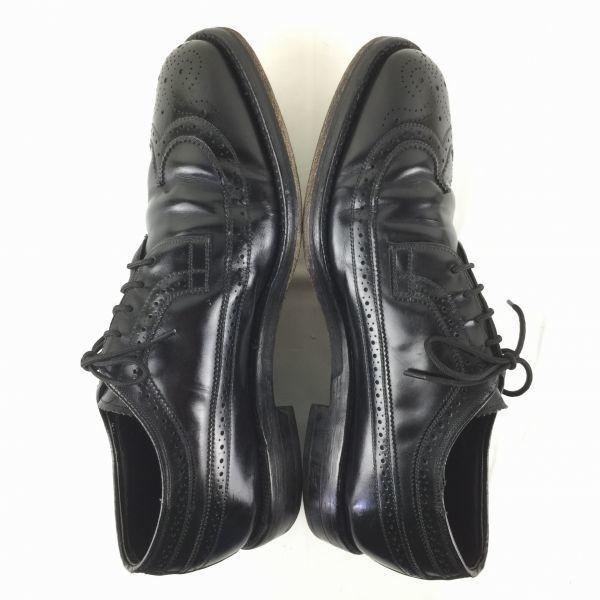 USED/80s-90s Vintage Made in USA Full Brogue Long Wingtip Shoes Black size 10.5D/B 28.0-28.5 Men's