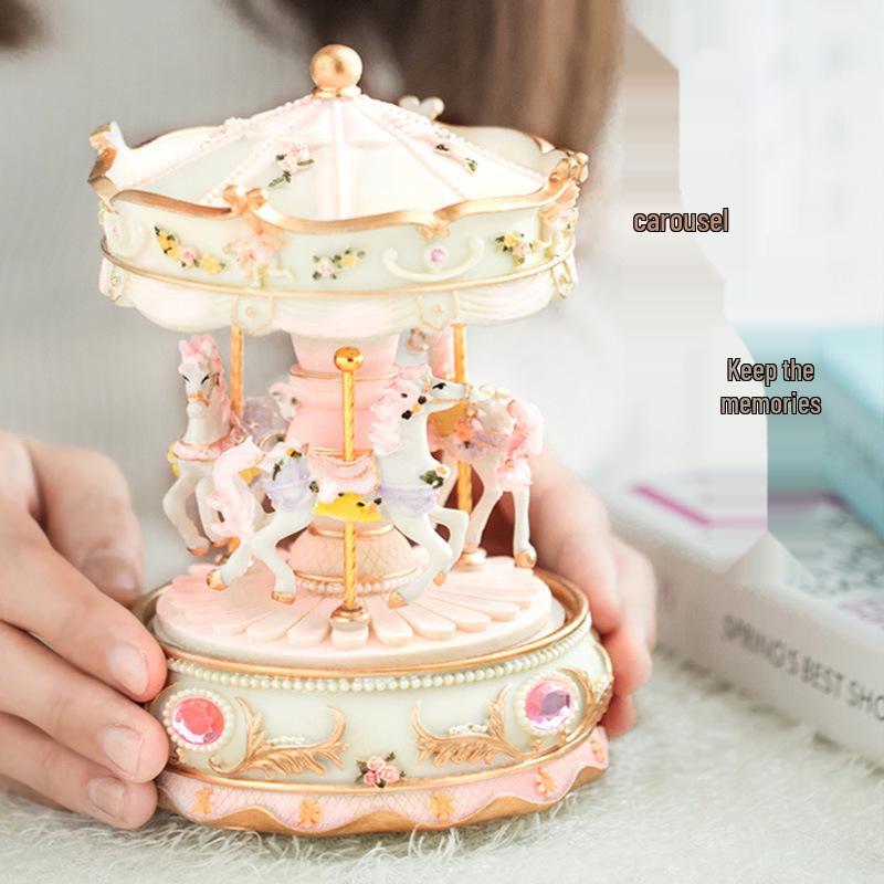 Carillon Rotante Luminoso: Castello nel Cielo con Base Luminosa - Regalo Perfetto per i Compleanni dei Bambini