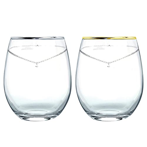 LARA Christie Platinum and Gold Rimmed Tumbler (Pair) (lh-84-0001p)