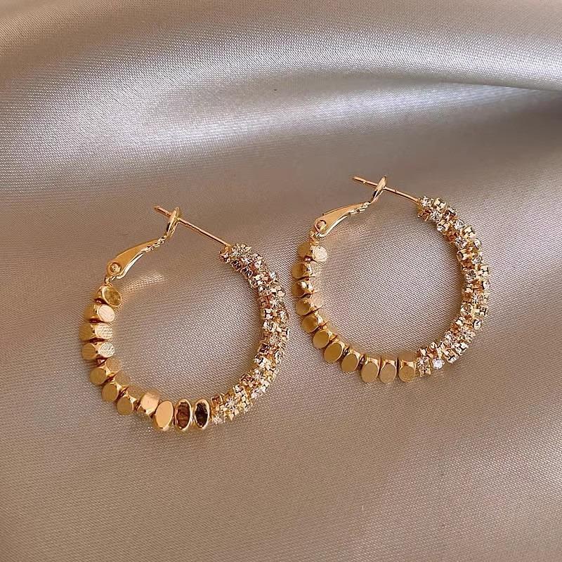 Round Hoop Earrings - Elegant and Exclusive for Women, with A Sophisticated and High-end Style. Silver Needle Style Earrings.