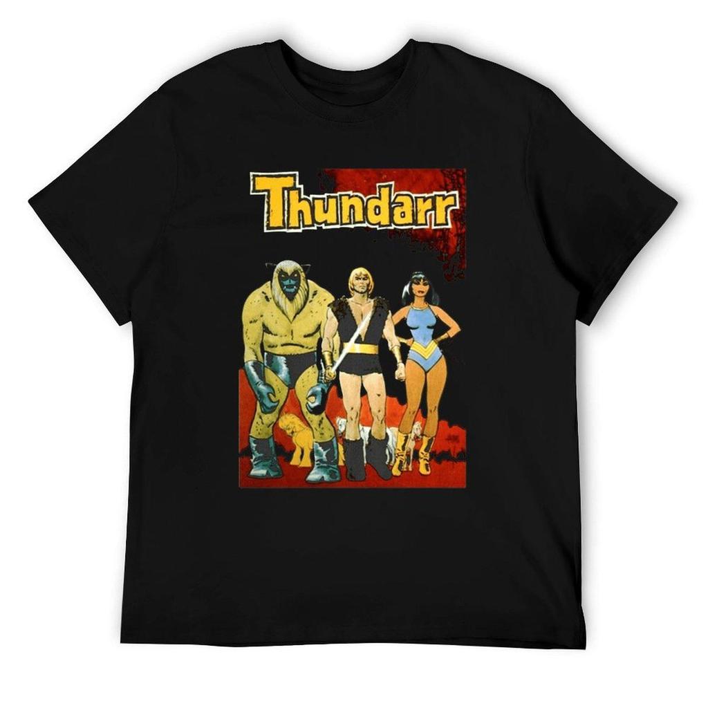Retro Thundarr The Barbarian Cartoon Poster Movie Fan Black T Shirt