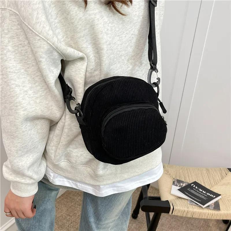 Autumn Simple Small Square Shoulder Bag for Women Versatile Ladies Corduroy Crossbody Bag Casual Lightweight Female Phe Clutch