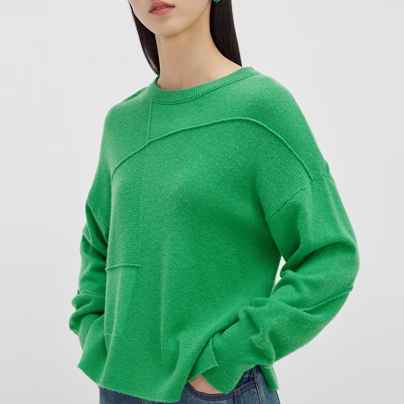 Women's Round Neck Wool Sweater BDQ4SD1394