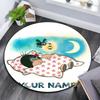 Custom Name,The Little Mole pattern round rug,Carpet Rug for Living Room Bedroom Playroom ,Non-slip Floor Mat,Holiday Gifts and Birthday Gifts.