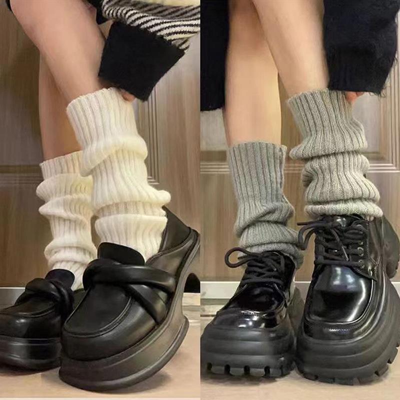 Jk Knitted Socks Harajuku Style Y2K Sweet Japanese College Style Spring And Autumn Style Mid-Tube Stacked Socks For Women