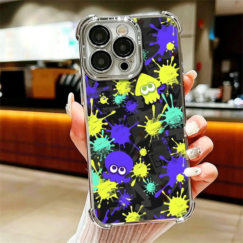 S-Splatoons Game Soft Phone Case For iPhone 15 16 17 Air 14 Pro Max 16E Plus 13 12 Mini Plating Anti-Fall Fundas
