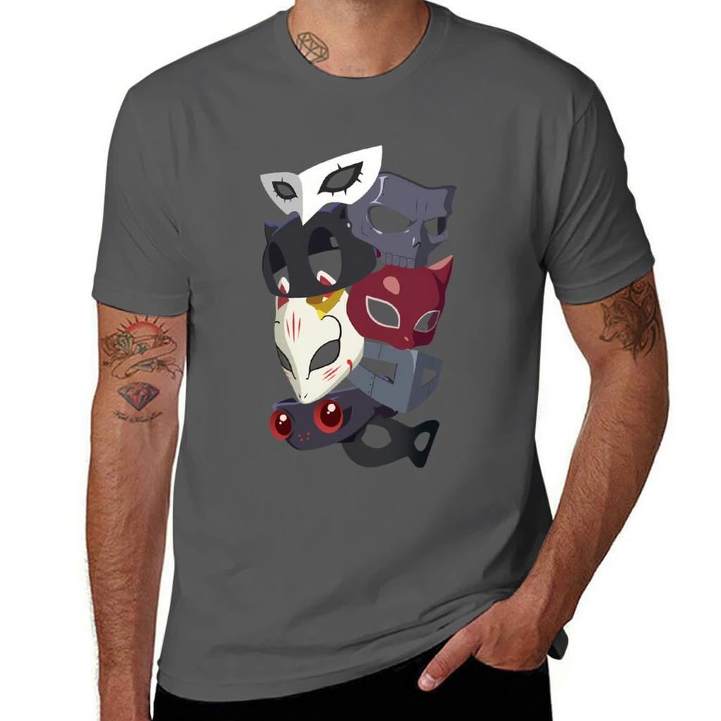 Thieves Masks Tshirt All Match Print Short Sleeve Top Tshirt