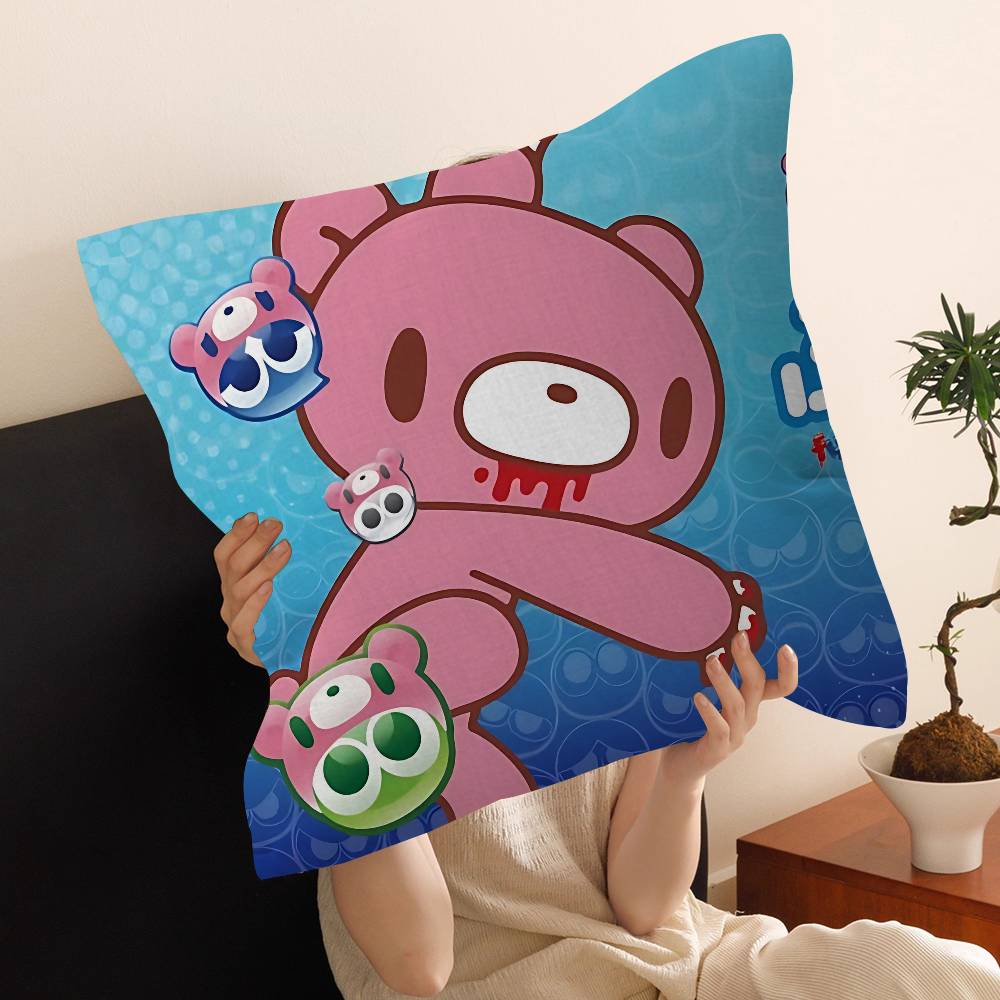 G-Gloomy B-Bear Personalized Pillow Cover Kids Bedroom Wild Party Decor Pillowcase Kid Birthday Shower Gift