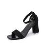 Fashion Summer Womens Roman Style Open Toe Low Heel Sandals With Buckle For Adults