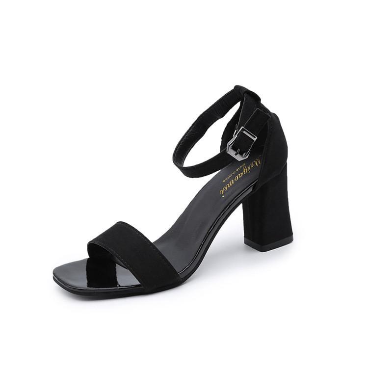 Fashion Summer Womens Roman Style Open Toe Low Heel Sandals With Buckle For Adults