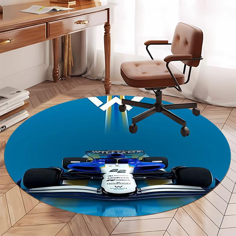 Racing Printed Round Rug Carpet Chair Rug Area Rug Entryway Doormats,for Office Chair Living Room Bedroom Kitchen Room.