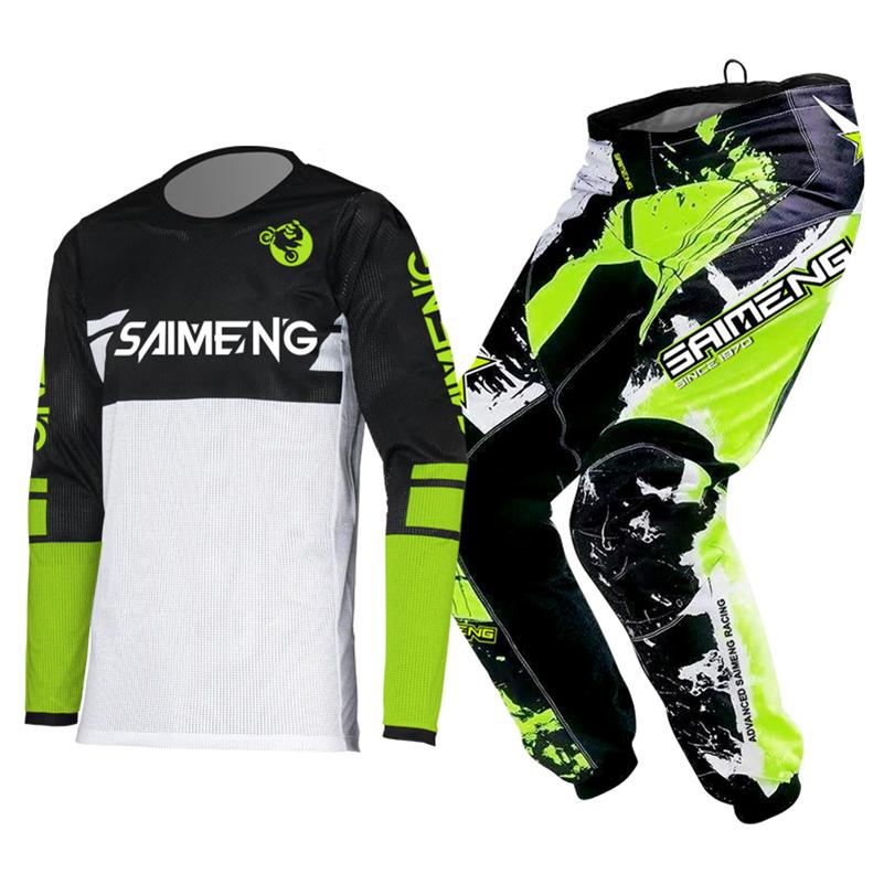 Sada oblečení na motokros pro děti Mladistvý dres Kalhoty Sety dítě zelená Motocykl černá 3 4 5 6 7 8 9 10 let Terénní oblek modrá oranžová Enduro kros chlapec dívka