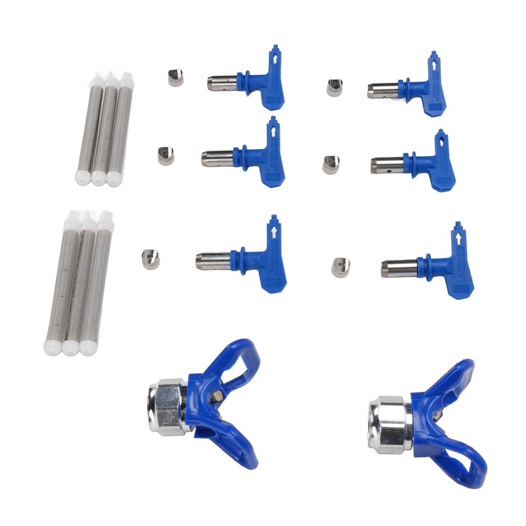 6PCS Paint Spray Tips 211 315 417 517 515 523 Nozzle Tip 2 Mounts and 6 Filters for Airless Sprayer