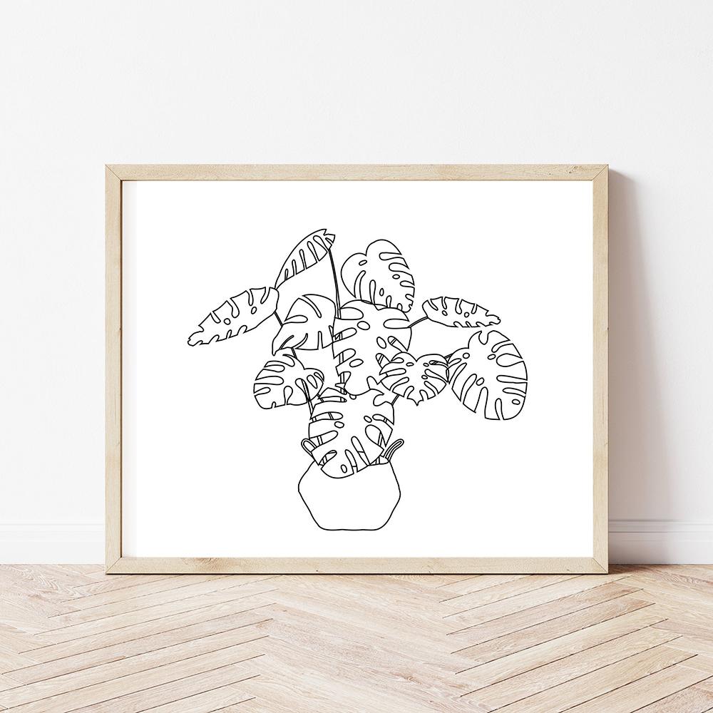 Minimalist Line Girl Boy Abstract Flower Leaves Nordic Posters And Prints Wall Art Canvas Painting Pictures Living Room Decorati