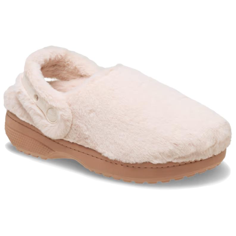 Crocs simple and comfortable versatile toe slippers women's beige
