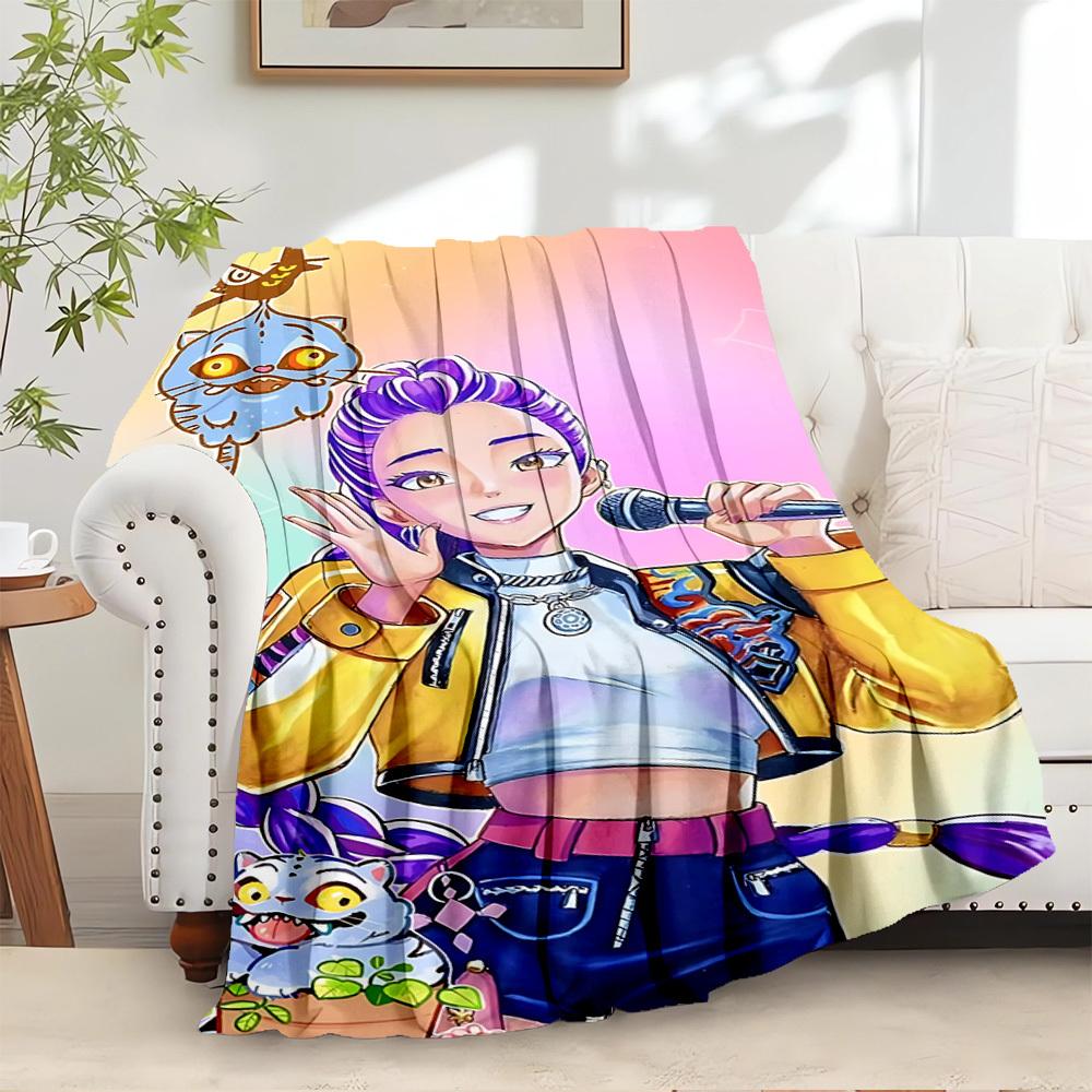 

K-POP Anime Girls Group - Four Seasons Soft Warm Blanket - All-Season Thick Knit Polyester Bedspread for Bed, Camping, Travel - Perfect Gift 100x150cm
