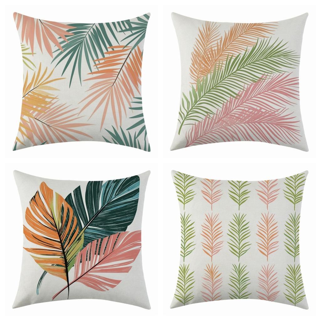 New Dream Colorful Leaf Linen Pillowcase Jit Nordic Simple Living Room Decoration Cushion