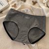 Women Mid Waist Pure Cotton Seamless Antibacterial Breathable Solid Panties
