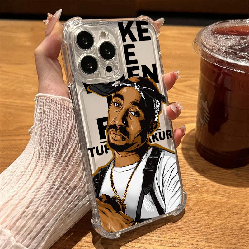 2PAC Tupac Rapper Phone Case Clear For iPhone 17 16 14 15 11 12 13 Pro Max 16E 15 16 Plus 17 Air SE4 17PM Soft Shockproof Cover