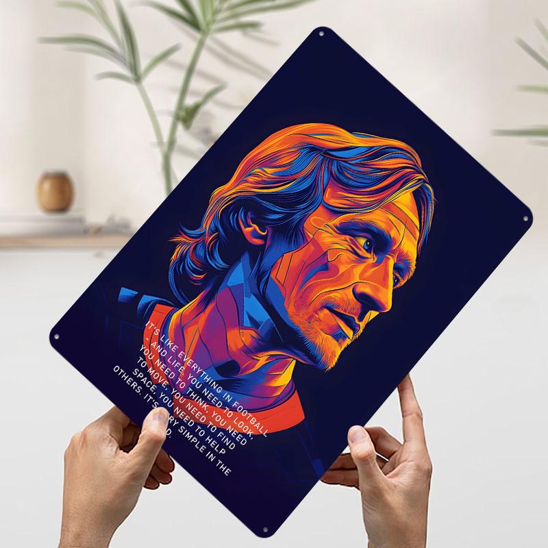 Johan Cruyff Poster Customized Wall Art Vintage Metal Signs Retro Tin Plaque for Man Cave Decoration Home Decorations Desk Decor 20x30cm(7.8x11.8inch)