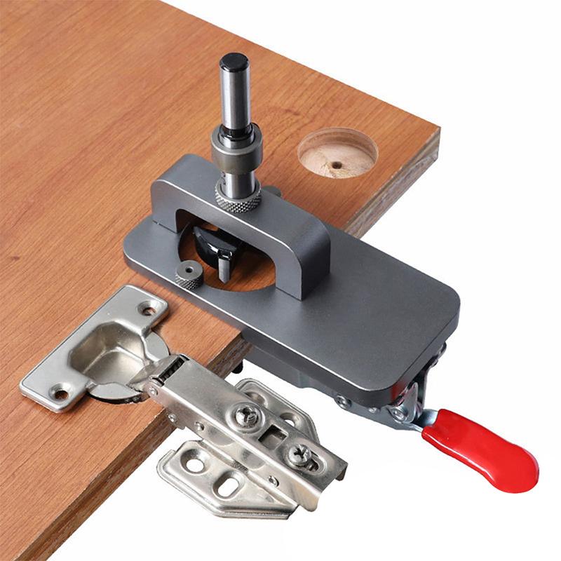 Furniture Hinge Drilling Woodworking Tools 35mm Hinge Boring Jig Kit Hinge Hole Opener Template Puncher Locator Cabinet