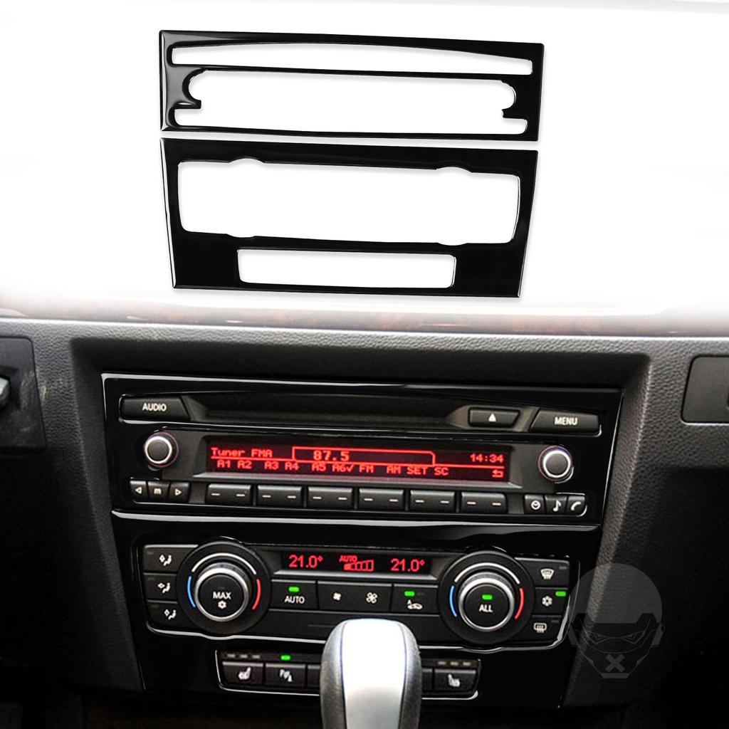 Pannello di Controllo CD Climatizzatore Auto per Bmw Serie 3 E90 E92 2005-2012 Veicolo Cornice Decorativa Nera Accessori Auto Adesivi