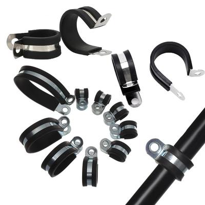 Rubber Lined Clips Wiring Hose Clamp High Quality R-type Pipe Bracket Cable Mounting Fix Fasteners Hardware Electrical Fittings