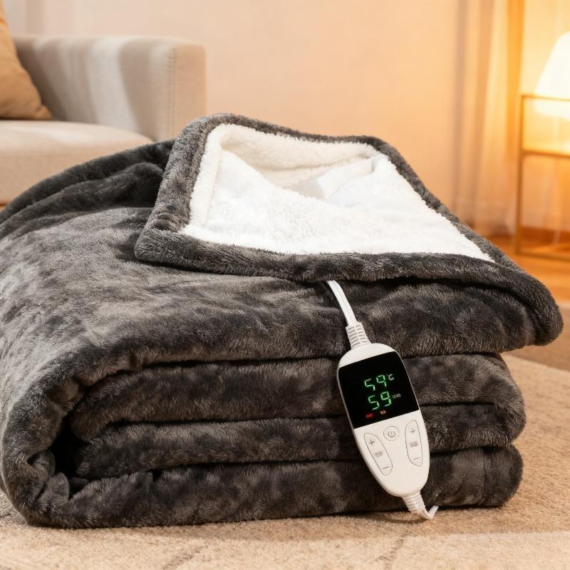 Electric Blanket Flannel Blanket Mattress Winter Machine Washable Double Layer Temperature Control Warmer Heated Throw Blanket