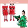 Enchanting Girls Christmas Tree Costumes Cozy Kids Cosplay Dress With Charming Hat