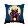 Home Cartoon Pumpkin Head Halloween Pillow Cover Peach Velvet Cushion Cover Office Sofa Cushion Cover
