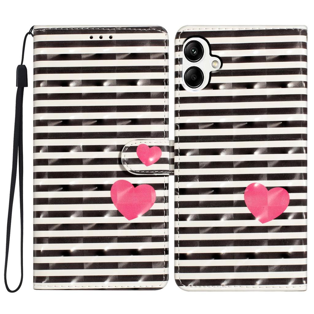 Für Samsung Galaxy A06 4G Hülle PU-Leder 3D-Muster Druck Brieftasche Handyhülle