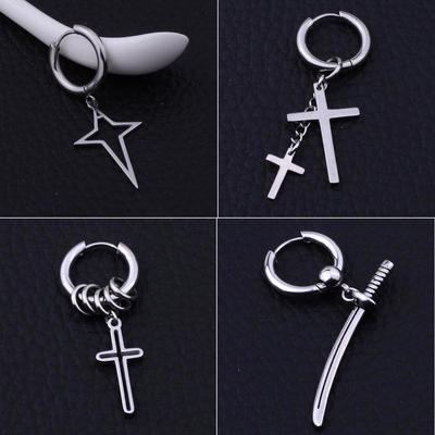 Trendy Unisex Korean-Hong Kong Small Circle Titanium Earrings: Minimalist Niche Design